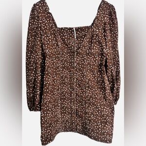Free People Brown Floral Mini Dress